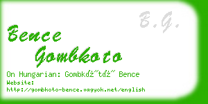 bence gombkoto business card